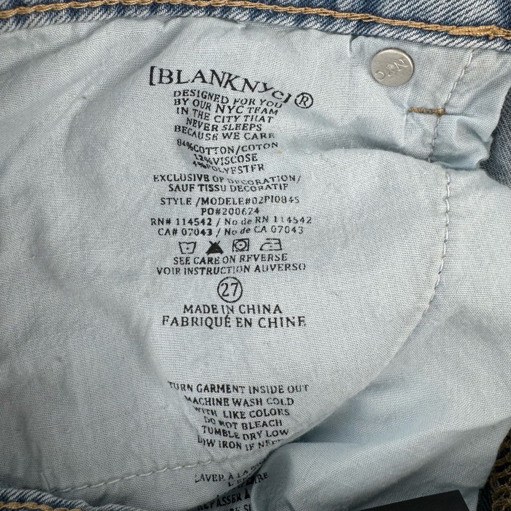 BlankNYC Denim Maxi Skirt Front Slit Light Wash Sz 27 Vintage Y2K Stretchy NWT - Picture 10 of 13
